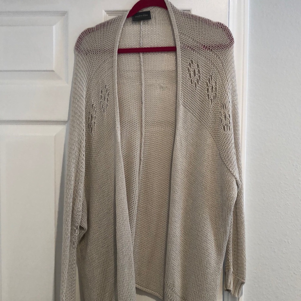 Wooden Ships Cream Knit Cardigan Sweater